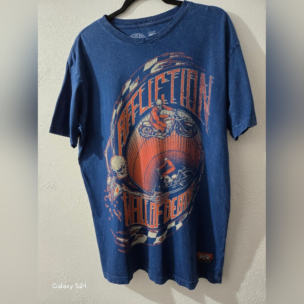 Vintage Affliction Blue Short Sleeve Graphic Tee